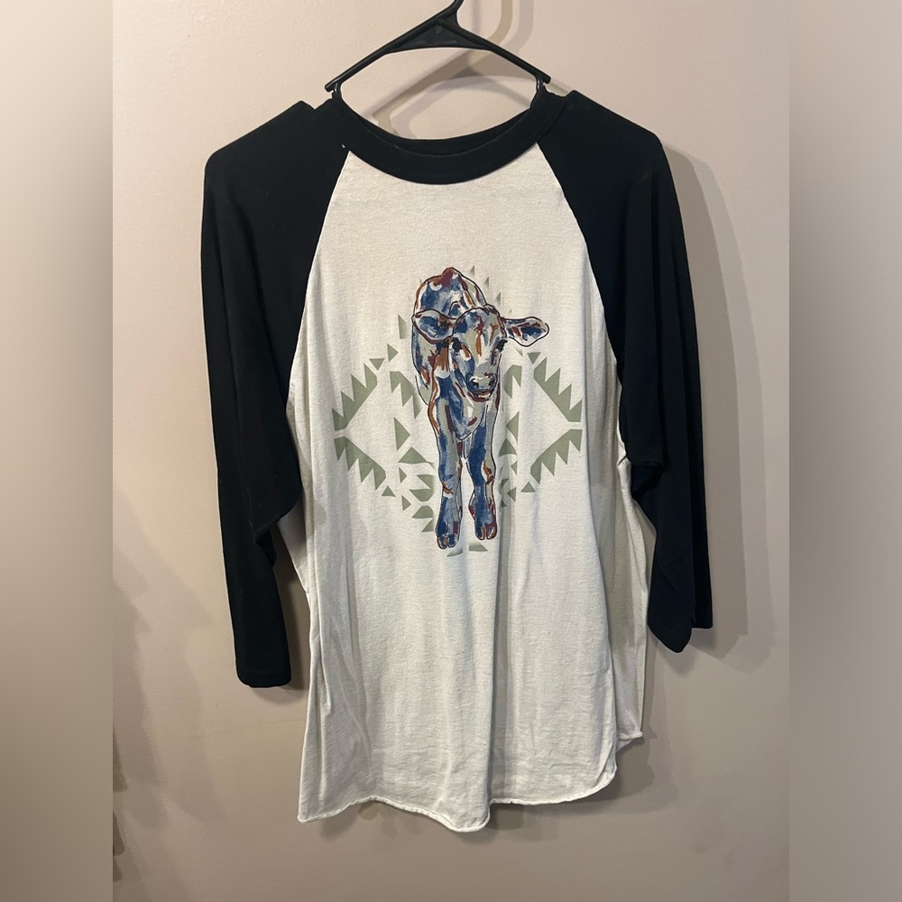 Calf Baseball Tee Ladies Large